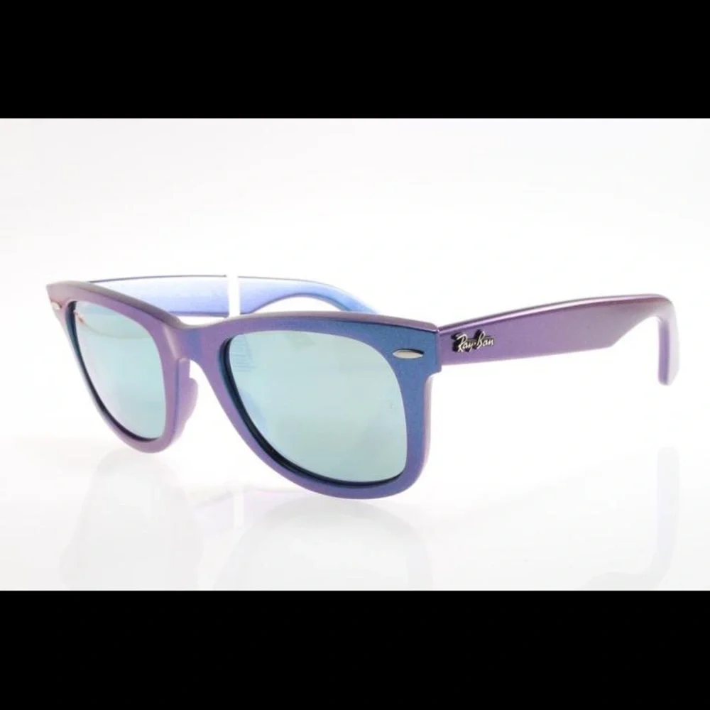 Ray-Ban Blue Frame Sunglasses with Light Blue Lenses